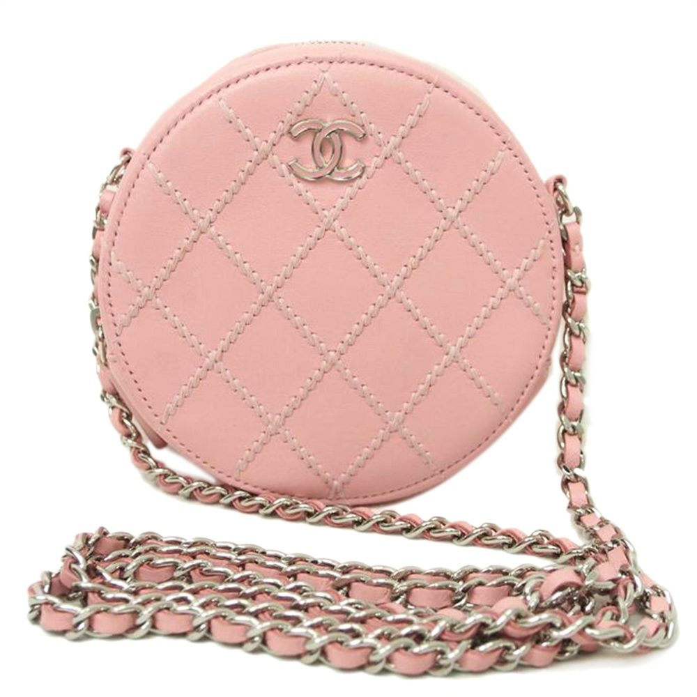 Chanel Matra Sera Lambskin Chain Pouch Bag Pink